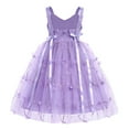 thumbnail image 5 of IBTOM CASTLE Kids Toddler Girls Floral Lace Tulle Backless Butterfly Dress Princess Birthday Wedding Bridesmaid Pageant Formal Party Dresses 5-6 Years Purple, 5 of 8