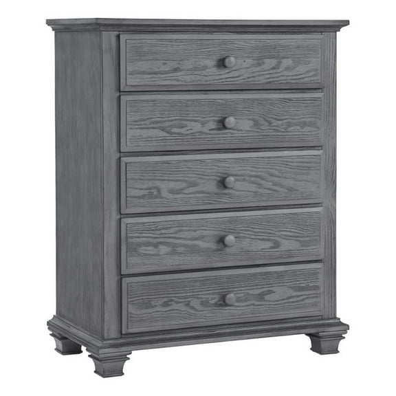 Oxford Baby Kenilworth 5-Drawer Wood Chest in Graphite Gray Finish