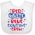 thumbnail image 3 of Inktastic Cousins Crew Red White and Blue 4th of July Boys or Girls Baby Bib, 3 of 4