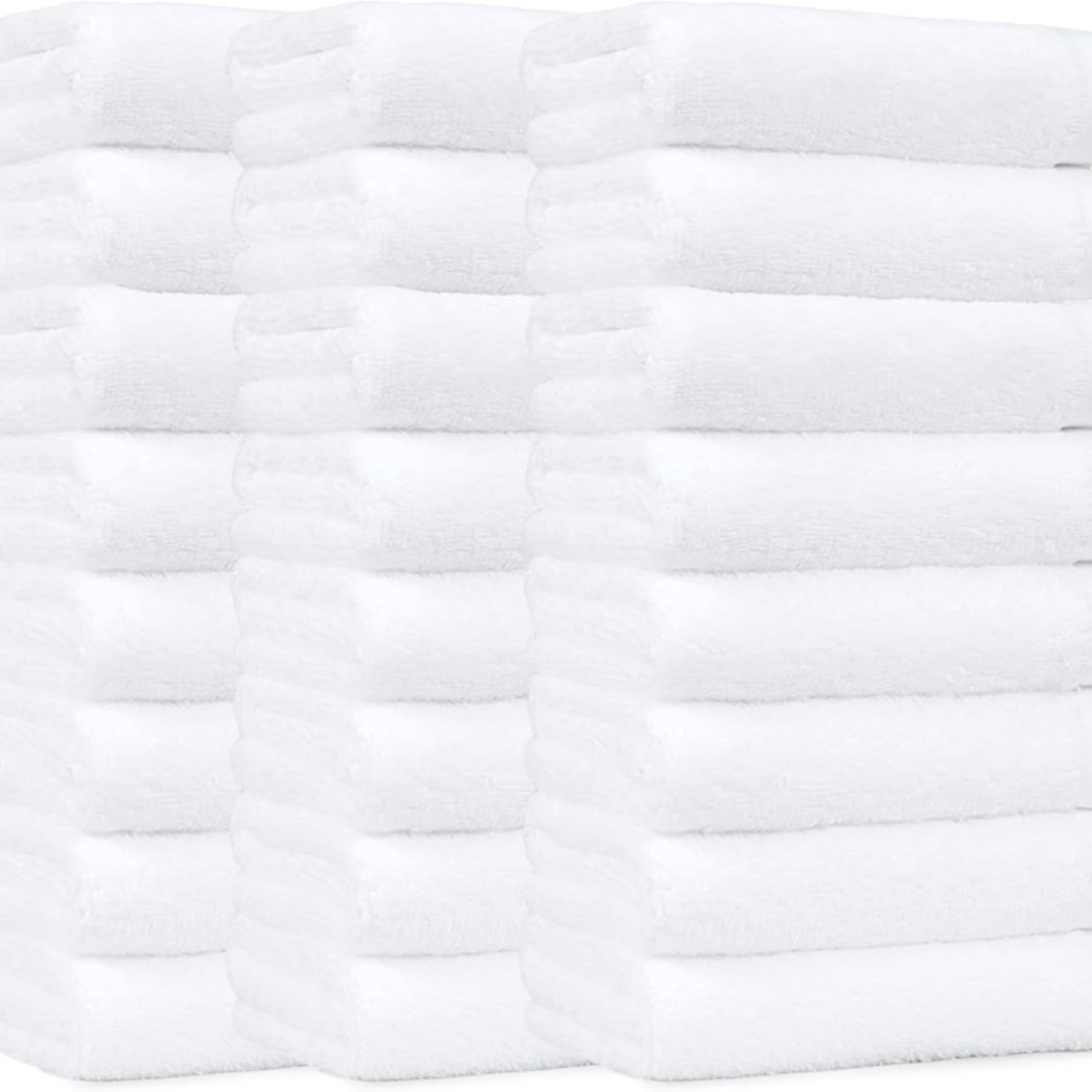 Soft and Thick Cotton Hand Towels, 16 x 26 in, White, 24-Pack