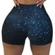 thumbnail image 2 of Balery Blue Glitter Retro Pantalones cortos de entrenamiento estampados para mujer, sin costuras, ajustados, para gimnasio, yoga, correr, deportes, ejercicio activo, fitness.-Large, 2 of 8