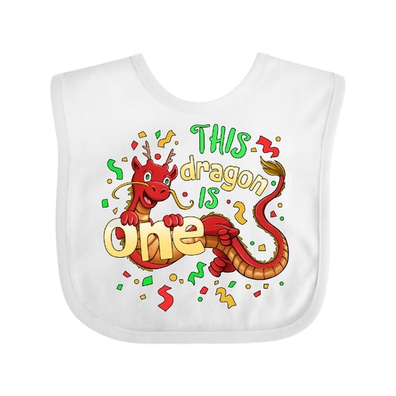 Inktastic This Dragon is One Cute First Birthday Boys or Girls Baby Bib
