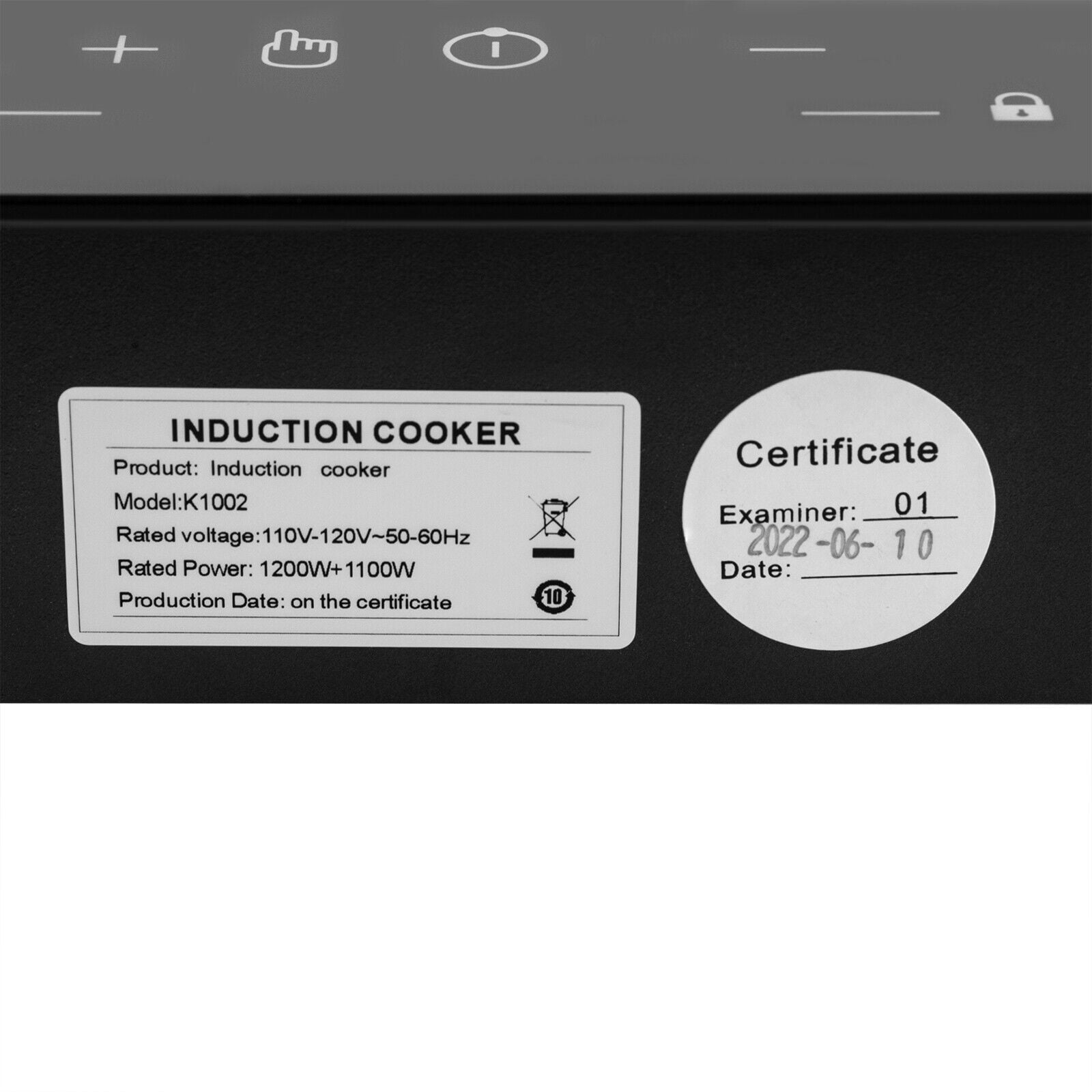 Miumaeov Double Induction Cooktop Cooker with 2 Burner Independent Control Ultrathin Body 9 Temperature 1200W+1100W Black Crystal Panel Induction Cooker with Timer Safety Lock