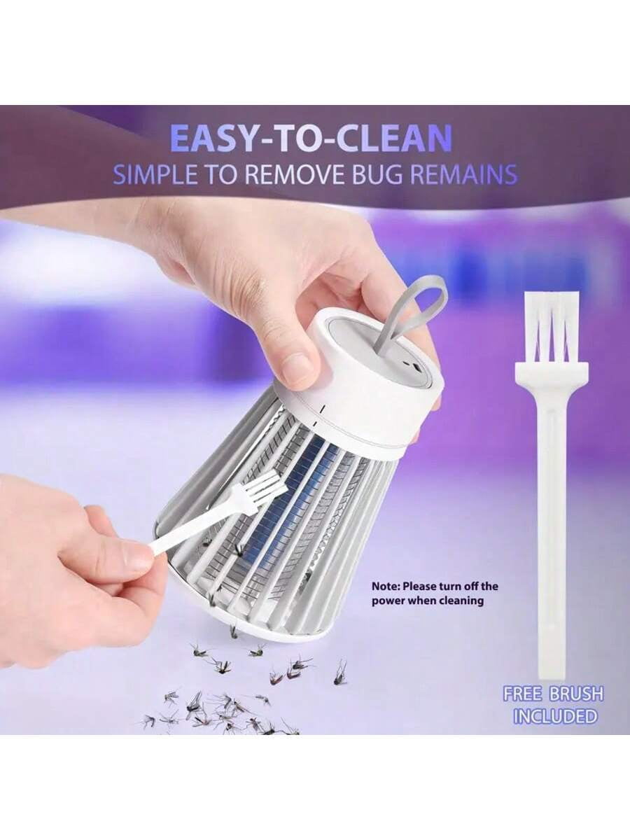 Electric LED Mosquito Killer Lamp for Indoor Use, Effectively Eliminates Mosquitoes, Flies, and Other Flying Insects, Includes Cleaning Brush