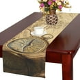thumbnail image 1 of BSDHOME Chemin de Table en Coton Lin Carte Vintage Boussole Ancienne et Corde 14x72 Pouces, 1 of 4