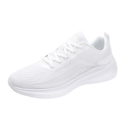 

Sneakers for Men Men Solid Color Mesh Lace Up Casual Shoes Comfortable Breathable Soft Sole Sneakers Mens Sneakers Mesh White 41
