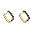 thumbnail image 1 of Dalazy Earring V Shape Ear Drop Alloy Rhinestone Decoration Gift Ear Jewelry, Gold, Rose Red Rhinestone Gold+Blue 2PCS, 1 of 6