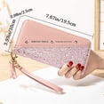 thumbnail image 2 of Fashion Glitter Clutch Card Holder Case Long Wallet Handbags Phone Bag Zipper Purse WINE RED, 2 of 8
