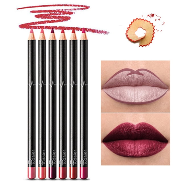6 Pcs Crayons à Lèvres 3,5 g Longue Tenue Hautement Pigmentés Légers Couleur Nude Stylos à Lèvres pour Photographie