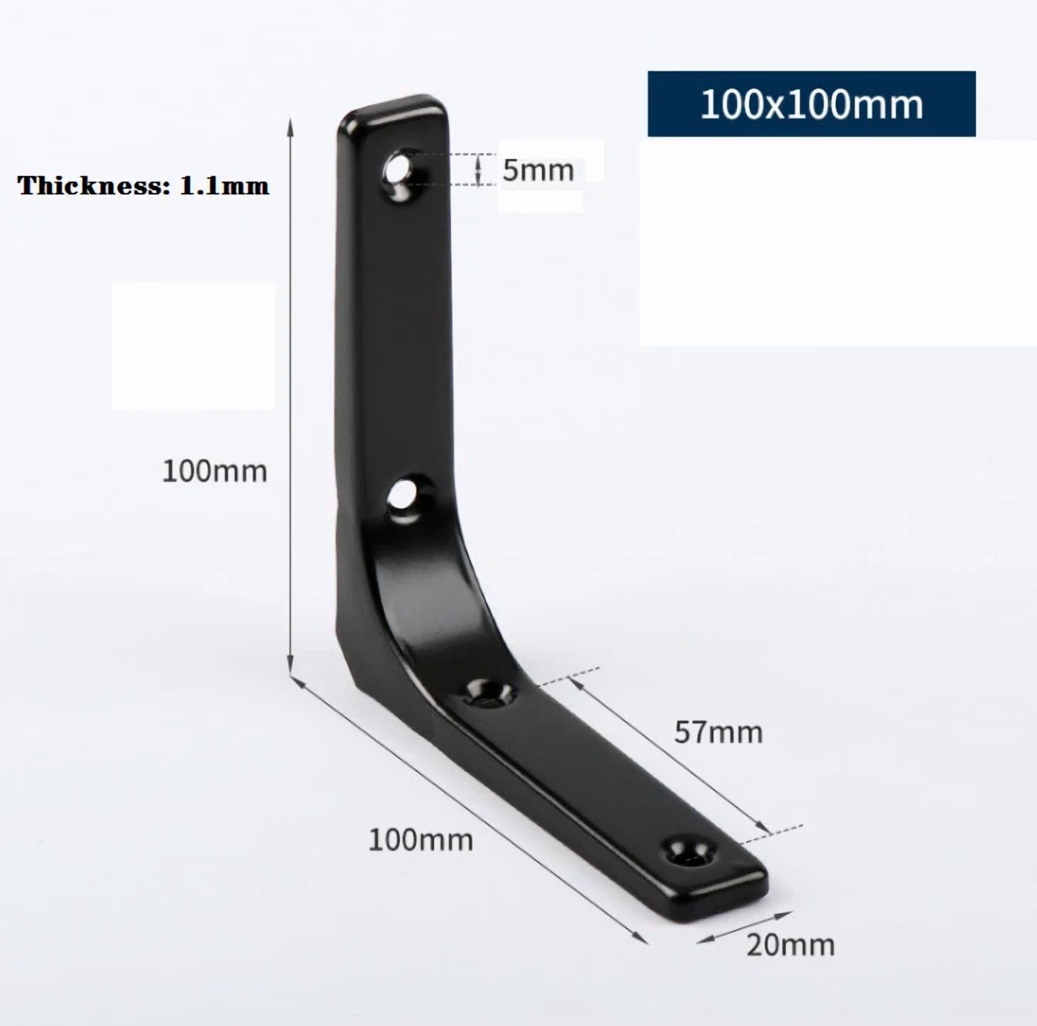4Pcs 4Inch Stainless Steel Shelf Bracket Wall L-Shaped Fixed Hardware Bracket