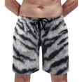 thumbnail image 1 of Tiger Print Board Shorts Males Fur Animal Stripes Board Short Quality Elastic Waist Swimming Trunks Large Size, 1 of 5