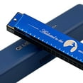 thumbnail image 3 of BLEEUS 24 Holes Portable Harmonica C Key Standard Harmonica Party Favors (Blue) Musical Instruments Supplies (Blue), 3 of 9
