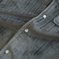 thumbnail image 7 of Letdown Winter Flannel Striped Top Pajama For Men Cozy Thermal Loungewear With Open Front Shirt Soft Sleepwear Loungewear Outfit For Cold Weather (Grey,L), 7 of 7