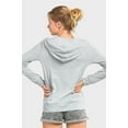 thumbnail image 3 of 247 Frenzy Women's Active Essentials Sofra Cottonbell Lightweight Full Zip Drawstring Cotton Hoodie with Front Pouch Pockets - Heather Gray ( WALMART EXCLUSIVE ), 3 of 4