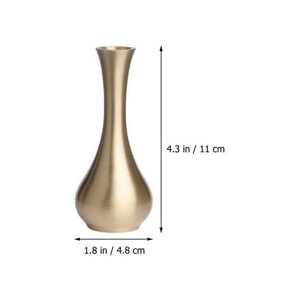 Pretyzoom Brass Flower Vase Decorative Hydroponics Container for Dried Flowers and Artificial Bouquet Centerpieces