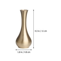 HAKIDZEL Tiny Vase 1Pcs Golden Brass Small Flower Vase Flat Bottom Design for Desk and Living Room