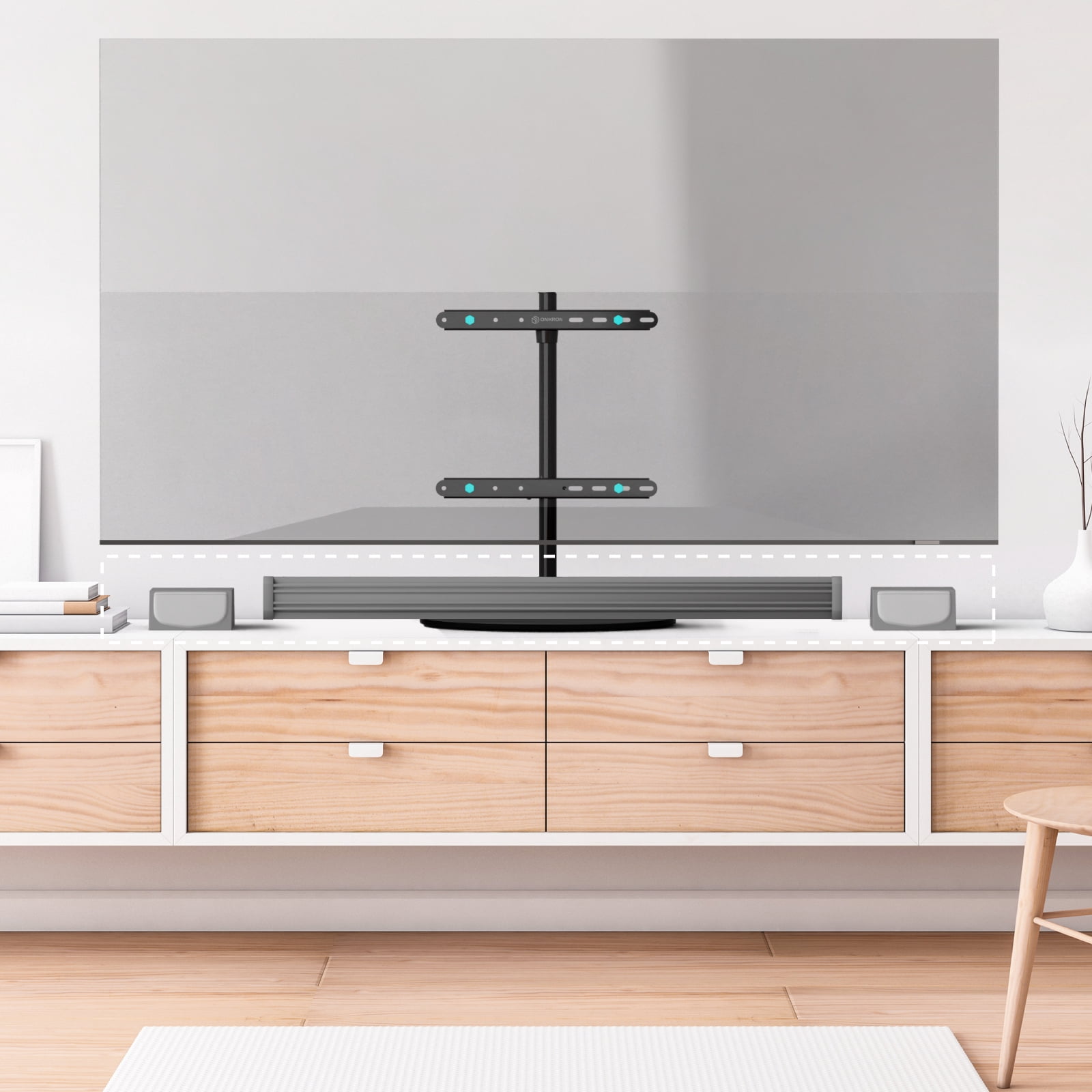 ONKRON Tabletop TV Stand Universal for 32"-65" TV up to 77 lbs Adjustable Swiveling max VESA 400x400