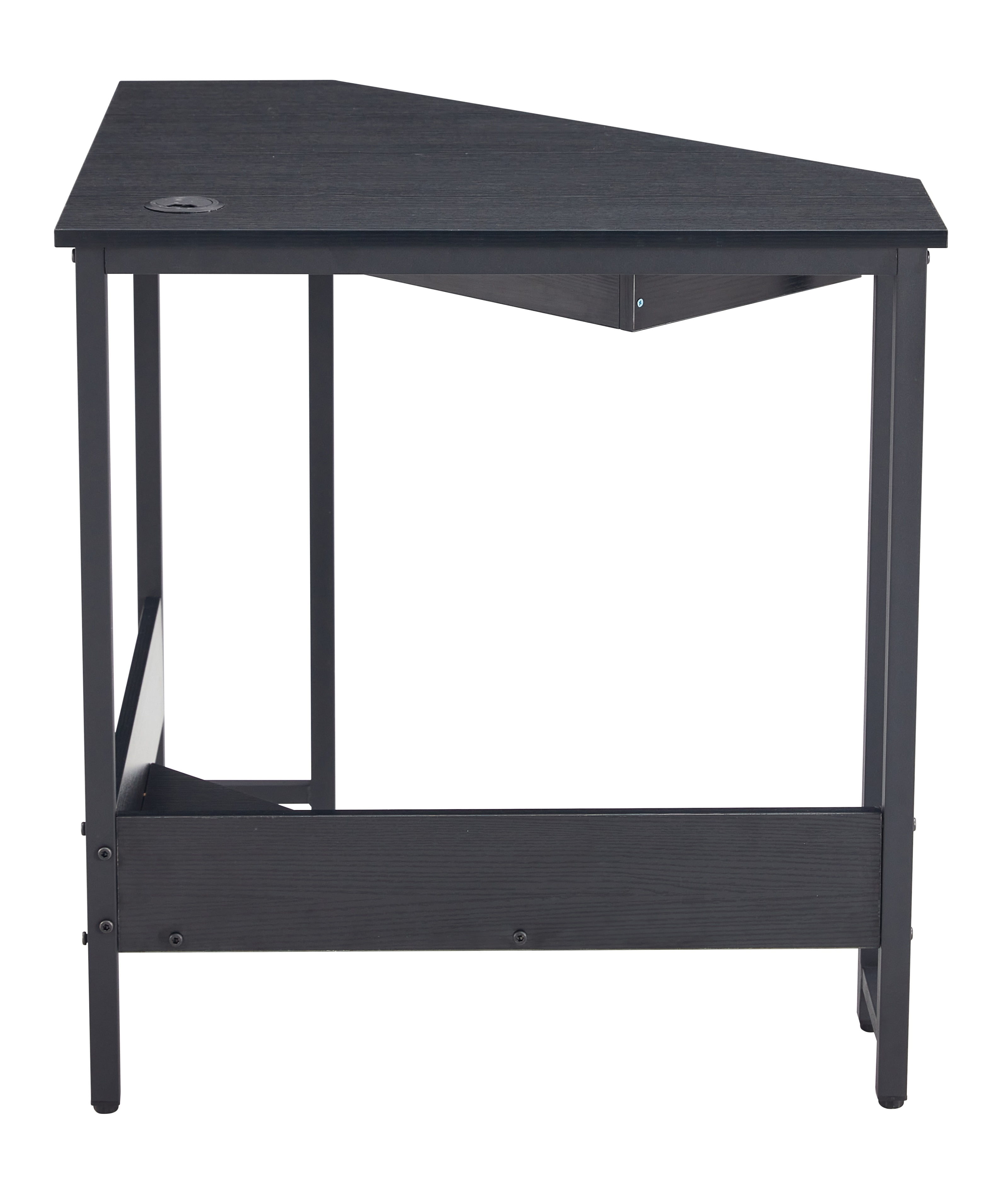 Lowestbest Rustic Computer Corner Desk, Triangle Working Table with Smooth Keyboard Tray, Black Lowestbest Rustic Computer Corner Desk, Triangle Working Table with Smooth Keyboard Tray, Black
