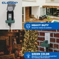 thumbnail image 4 of ELEGRP 3 Prong Weatherproof 3-Outlet Extender Adapter, Heavy Duty Triple Grounding Outlet Power Extender with Dust-proof Cover, Indoor/Outdoor Use, ETL Listed, Green （2 pack), 4 of 7