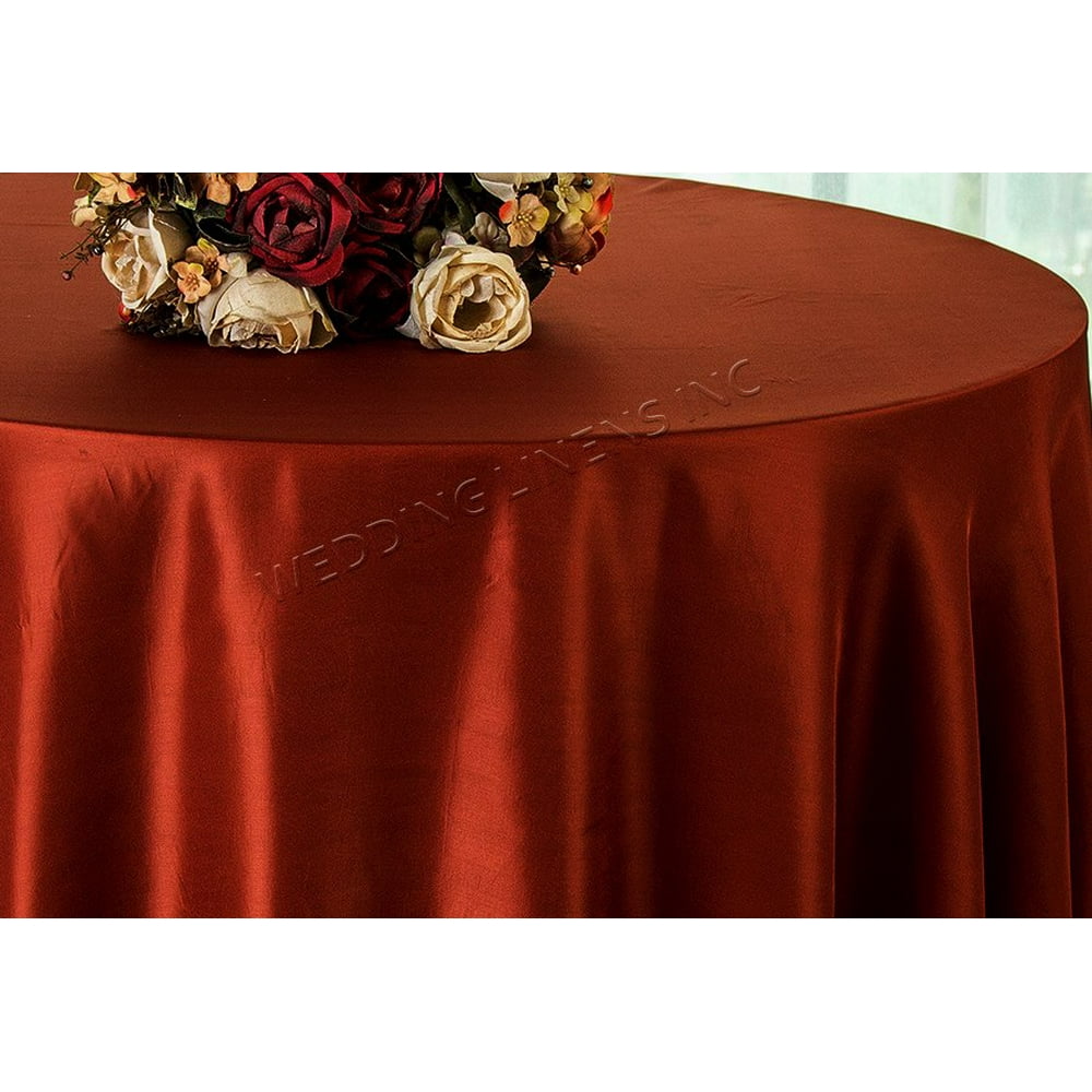 Wedding Linens Inc. 108" Round Satin Tablecloth Satin Table Cover