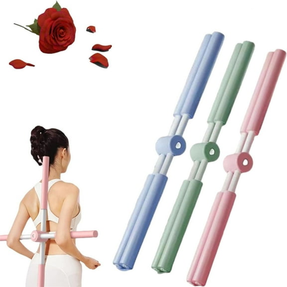 Adjustable Bodybuilding Yoga Pilates Stick, Home Stretching and Humpback Correction Rod, Multi-Purpose Tool for Back Exercises, Flexibility, and Posture Improvement