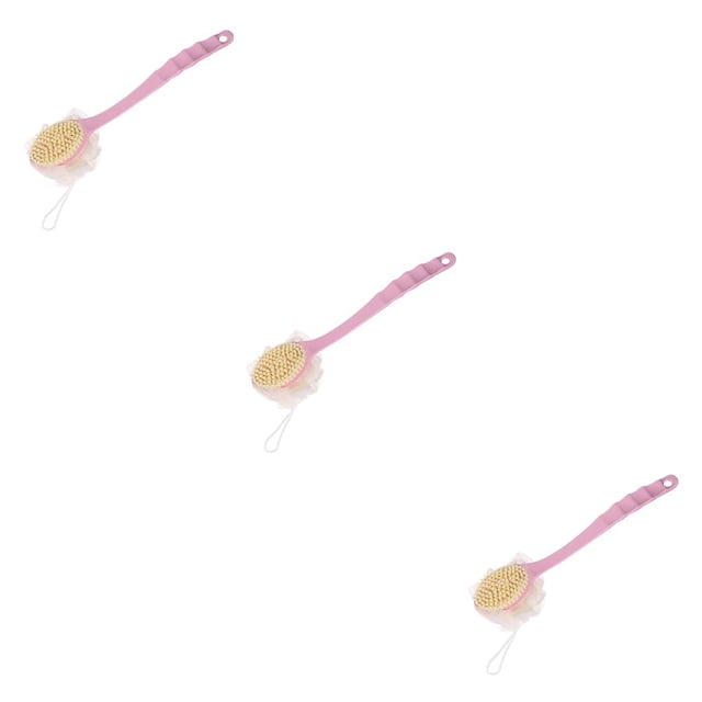 Injueey Cepillo de ducha Mango largo Esponja Pelota de baño Cerdas suaves Masaje Exfoliante Espalda Scrubber, Rosa Type1 NO1 Injueey CBP069144