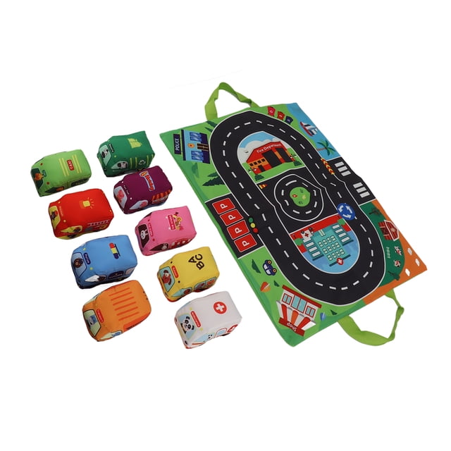 Juego De Juguetes De Tela Para Niños Pequeños, Encantador Juego De Juguetes Suaves Multifuncionales Para Bebés, Sonido Divertido, Ligero Con Tapete De Juego Para El Hogar