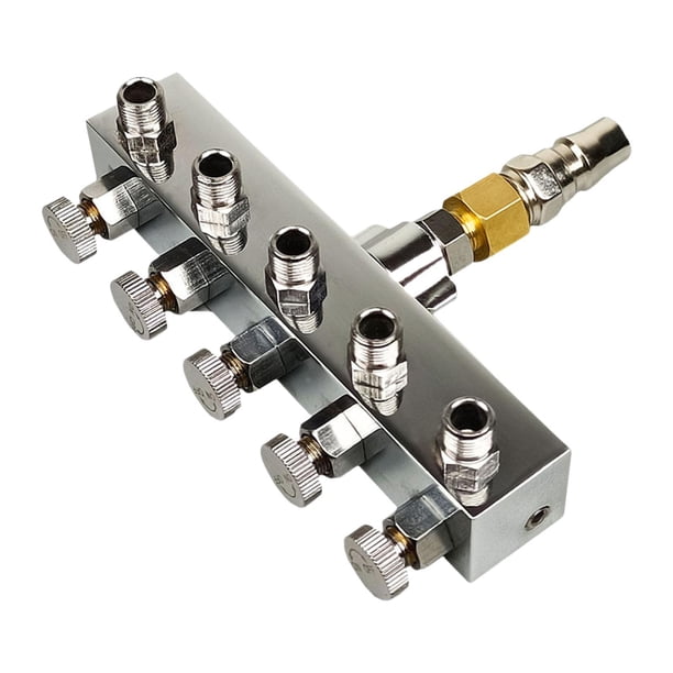 Conexión de componentes del divisor de manguera de aire del aerógrafo Adaptador de conector de manguera de aire Fácil 5 cabezas 105x12x35cm