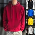 thumbnail image 4 of Men Casual Plain Pullover Hoodies Hooded Sweatshirts Long Sleeve Jumper Tops, 4 of 8