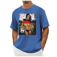 thumbnail image 1 of TSADFHJI Chemises pour Hommes Manches Courtes Drapeau d'Allemagne Imprimé Manches Courtes Col Rond T-Shirt Floral Tendance Mode Chemise de Base m Bleu, 1 of 6