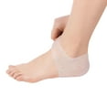 thumbnail image 2 of pares de calcetines de gel hidratante de silicona para talón, mangas para pies agrietados, alivio del dolor, orificios de ventilación, color blanco leche, 2 of 8