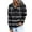 Black, variant on Jinhomg Trendy Striped Sweatshirt for Women Lightweight Comfy Long Sleeve Button Collar Pullovers Fall Casual Loose Drawstring Hoodies with Pocket Fall Saving Black S