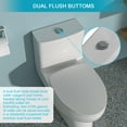 thumbnail image 6 of Boyel Living 12 inch One Piece Elongated Toilet 1.6/1.1 GPF Dual Flush Toilet in White, Soft-Close Seat, 6 of 7