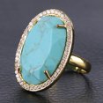thumbnail image 1 of Opening Adjustable Ring Gold Color Plated Crystal CZ Zircon Rings for Women Men, 1 of 6