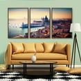 thumbnail image 3 of IDEA4WALL 3 Piece Framed Canvas Wall Art for Living Room, Bedroom Italy City Landscape Canvas Prints for Modern Home Decoration Ready to Hang, 3 of 4