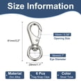 thumbnail image 2 of Uxcell 6 Pcs Flag Swivel Snap Clips, 3.2 Inch Heavy Duty Alloy Flag Pole Snap Hooks, Silver Tone, 2 of 6