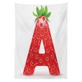 thumbnail image 3 of Ambesonne Letter a Tablecloth Rectangular Table Cover, Fun Strawberry Theme, 60"x84", Vermilion Green Orange, 3 of 4