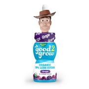 (2 pack) good2grow 6oz Organic Low Sugar Grape Juice Single Serve (Character Tops Vary)