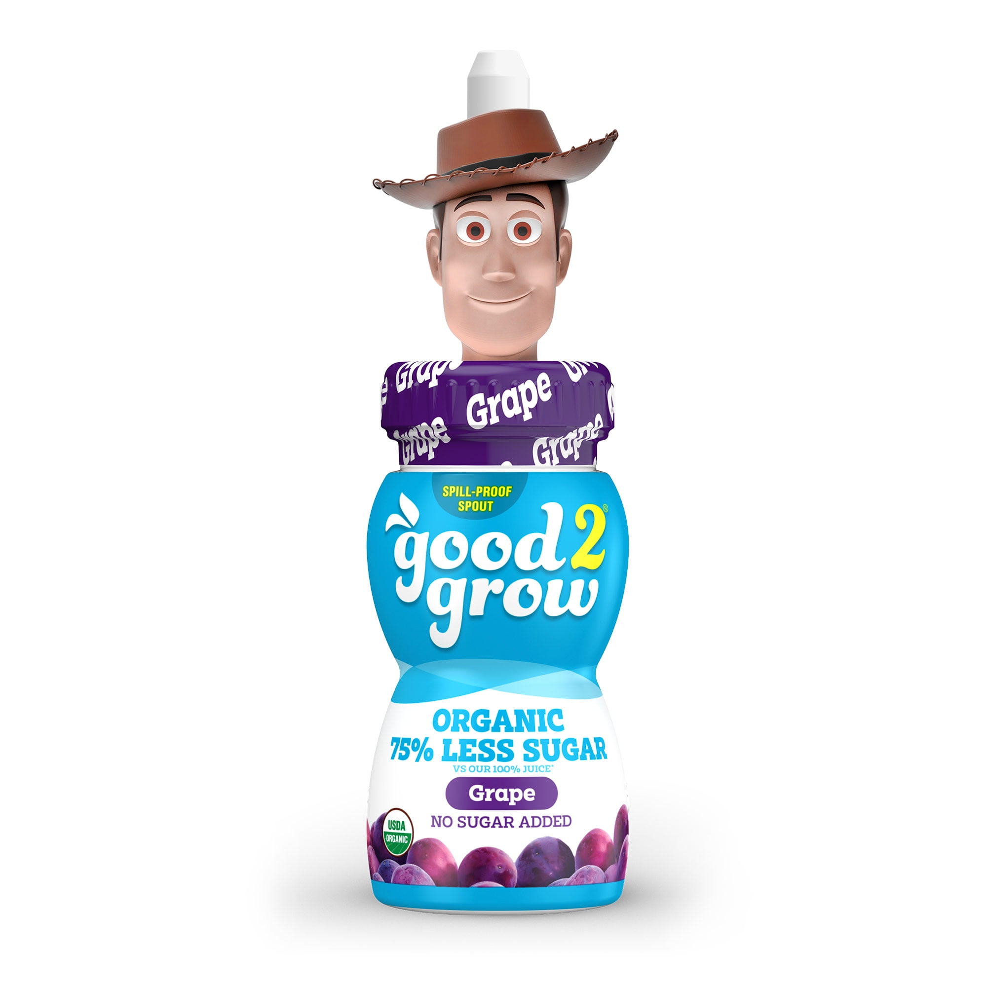 good2grow 6oz Organic Low Sugar Grape Juice Single Serve (Character Tops Vary)
