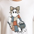 thumbnail image 3 of Retro Halloween Blue Denim Ghost Trendy Patchwork Spooky – T-Shirt, Hoodie & Sweatshirt – Halloween Theme – Celebrating, 3 of 6