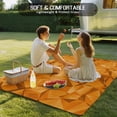 thumbnail image 4 of Orange Geometric Outdoor Rug for Patio/Deck/Porch, Non-Slip Large Area Rug 4 x 6 Ft, Modern Luxury Aesthetic Abstract Motifs Indoor Outdoor Rugs Washable Area Rugs, Camping Rug Carpet Runner, 4 of 8