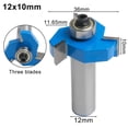 thumbnail image 3 of T Slot Rabbet Router Bit /2In Shank 3 Wing Carbide Woodworking Slotting Cutter 10mm, 3 of 9