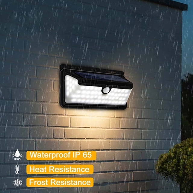 Xihbxyly Compras en línea Luces Solares con Exteriores 100 LEDs en Detección de Movimiento, Súper Brillantes, Seguridad, A prueba de Agua, Ambient 270°