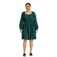 thumbnail image 3 of Terra & Sky Women's Plus Size Shirred Mini Dress, Sizes 0X-4X, 3 of 6