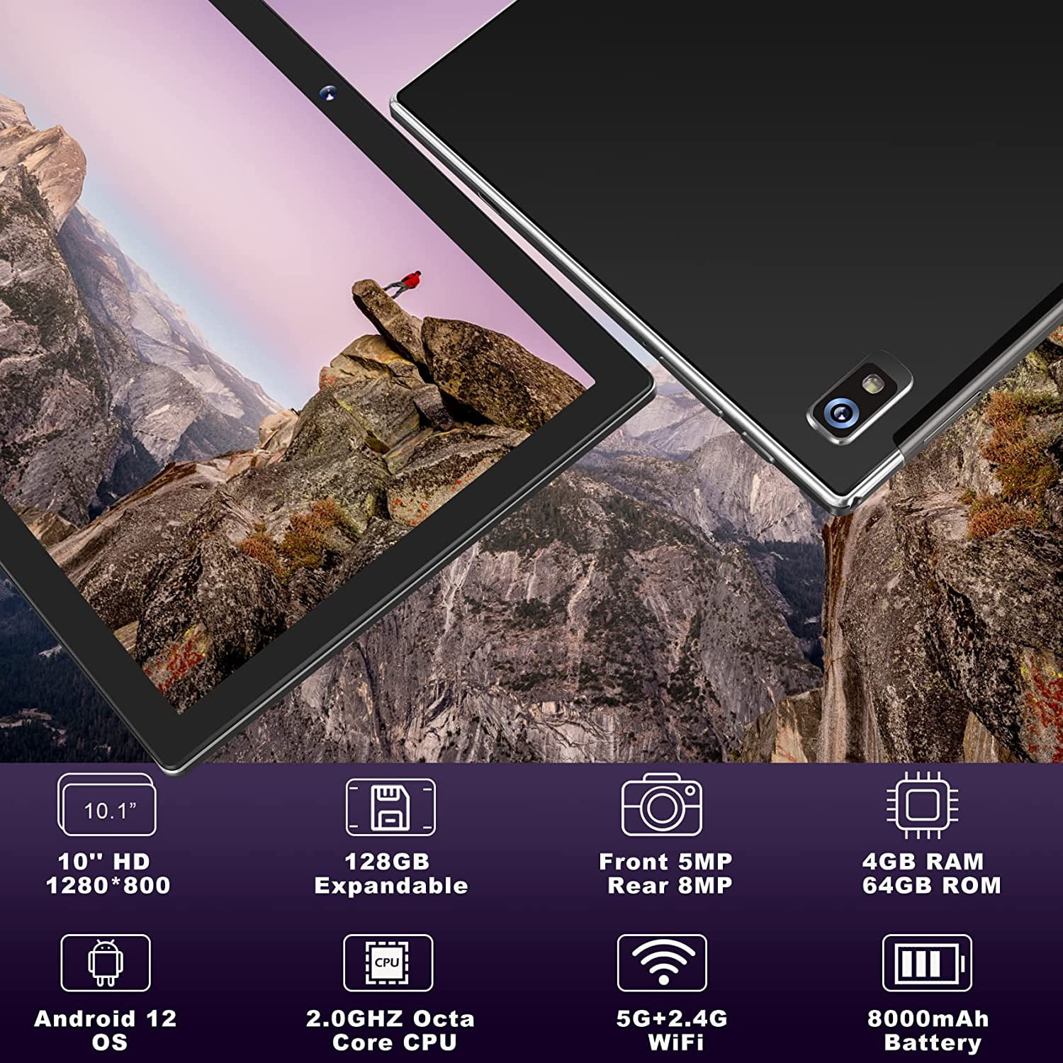 AOCWEI X900 Android 12 2-in-1 Tablet, 10.1-inch, 4GB/64GB, Octa
