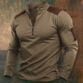 thumbnail image 3 of Puliio Mens Half Zip Up Hoodless Sweatshirt Casual Long Sleeve Stand-Up Collar Waffle Pullover Jacket Daily Wear Comfortable Autumn Winter Top No Hood Sweatshirts, 3 of 3