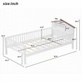 thumbnail image 4 of Twin Size Wood Platform Bed with House-shaped Headboard, No Box Spring, White for Bedroom, 4 of 17