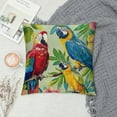thumbnail image 2 of Creowell  Tropical Birds Toucan Throw Pillow Covers  Parrot Flowers Leaves Decorative Pillow Cases  Cushion Covers for Sofa Couch Car Bedroom Home Decor White, 2 of 5