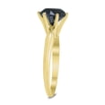 thumbnail image 2 of 2 Carat Round Black Diamond Solitaire Ring in 14K Yellow Gold, 2 of 5