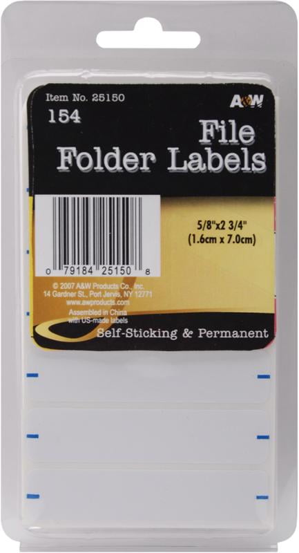 Labels-file Folder .625'x2.75' 154/pkg
